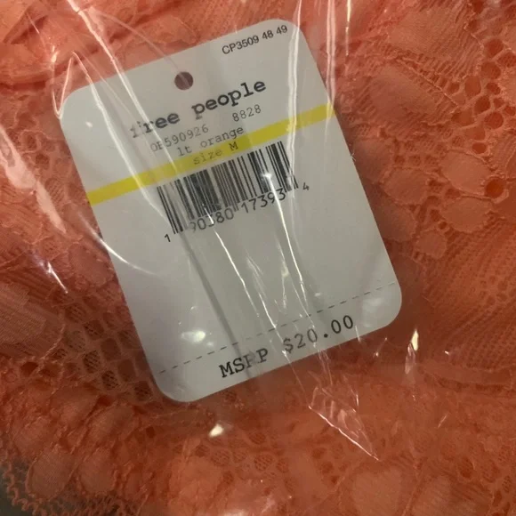 NWT Free People light orange galloon lace halter bra - Picture 4 of 7